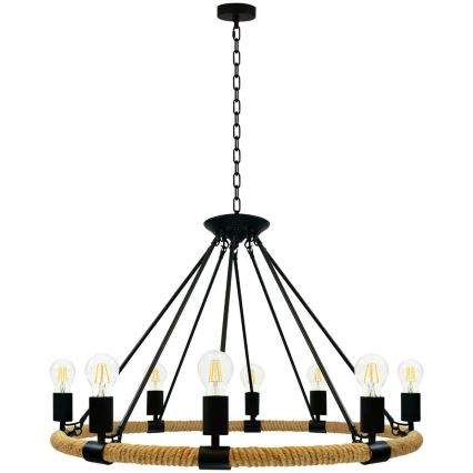 Candeeiro LED suspenso ROPE ARTHUR 8xE27/6W/230V