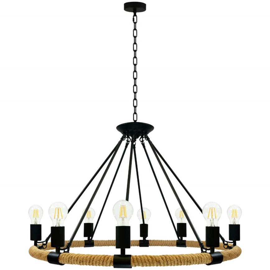 Candeeiro LED suspenso ROPE ARTHUR 8xE27/6W/230V