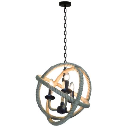 Candeeiro LED suspenso ROPE GLOBO 3xE14/4,3W/230V