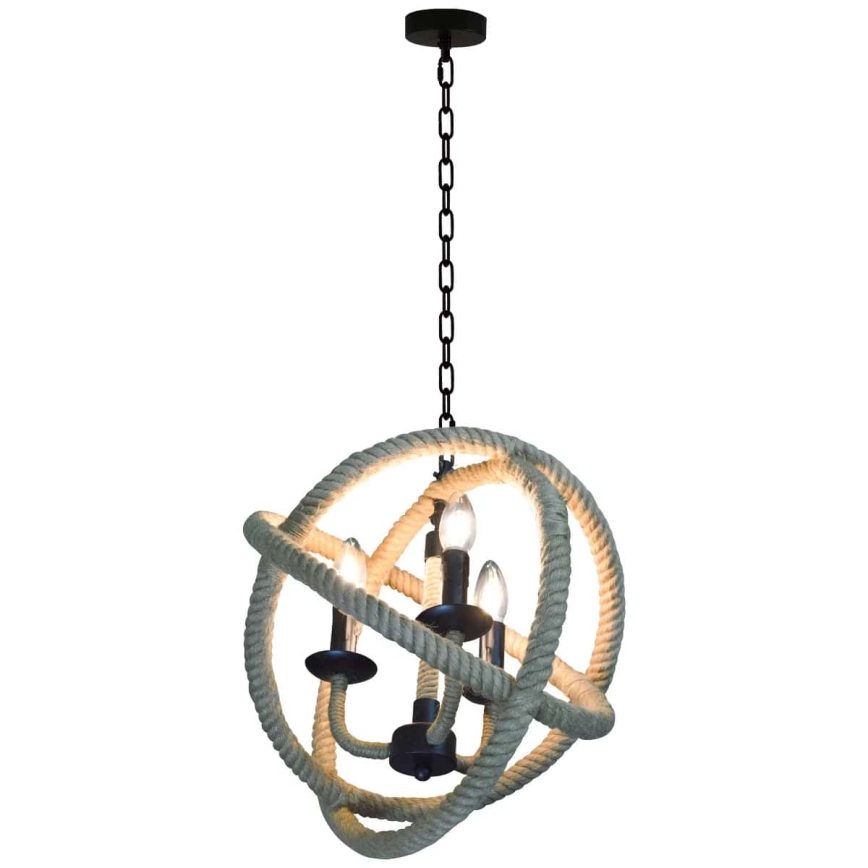Candeeiro LED suspenso ROPE GLOBO 3xE14/4,3W/230V