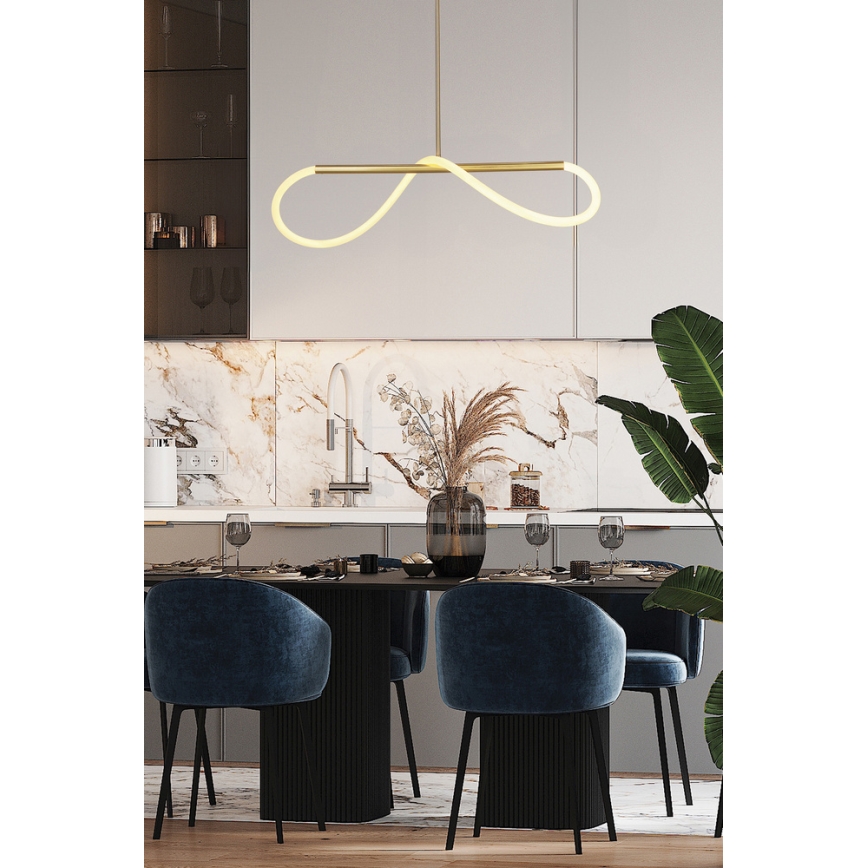 Candeeiro LED suspenso SUPREME LED/22W/230V 100 cm dourado