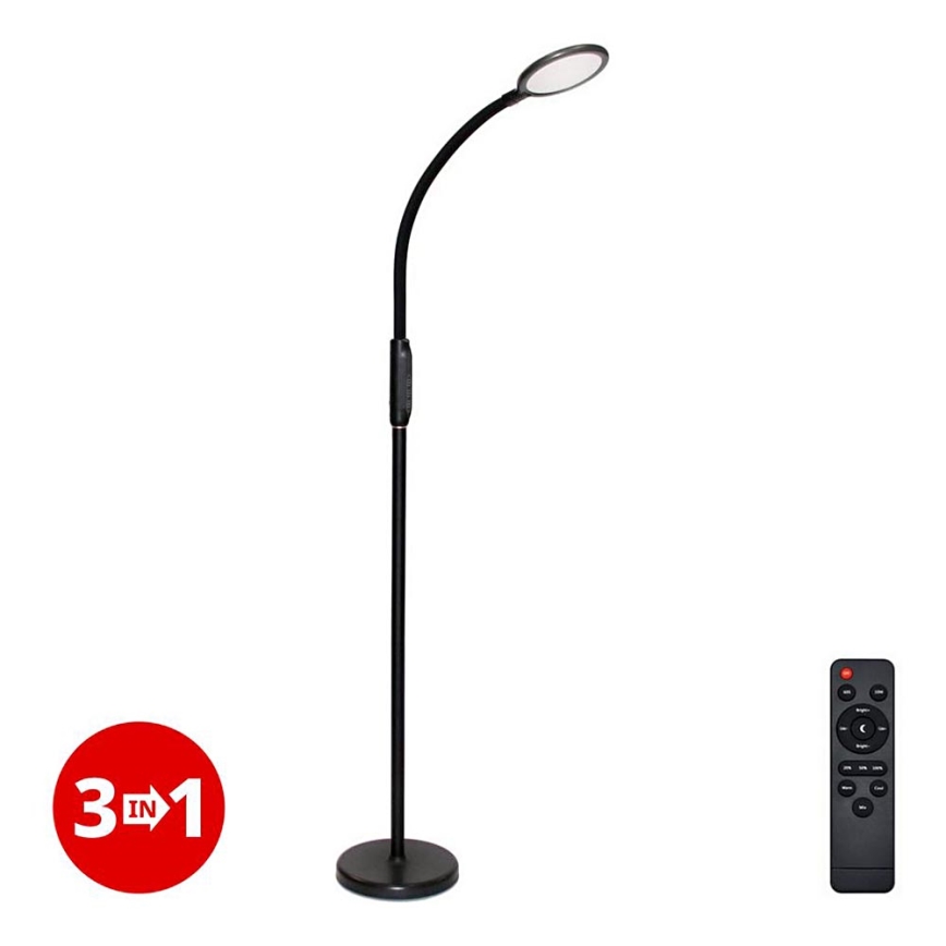 Candeeiro LED  táctil e regulável 3 em1 LED/12W/230V preto CRI 90 + comando