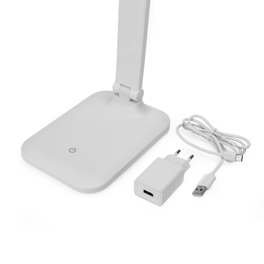 Candeeiro de mesa LED tátil com regulação e carregamento sem fios e Porta USB REMUS LED/5W/230V branco