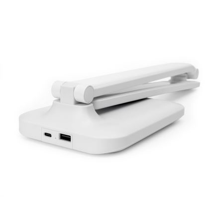 Candeeiro de mesa LED tátil com regulação e carregamento sem fios e Porta USB REMUS LED/5W/230V branco
