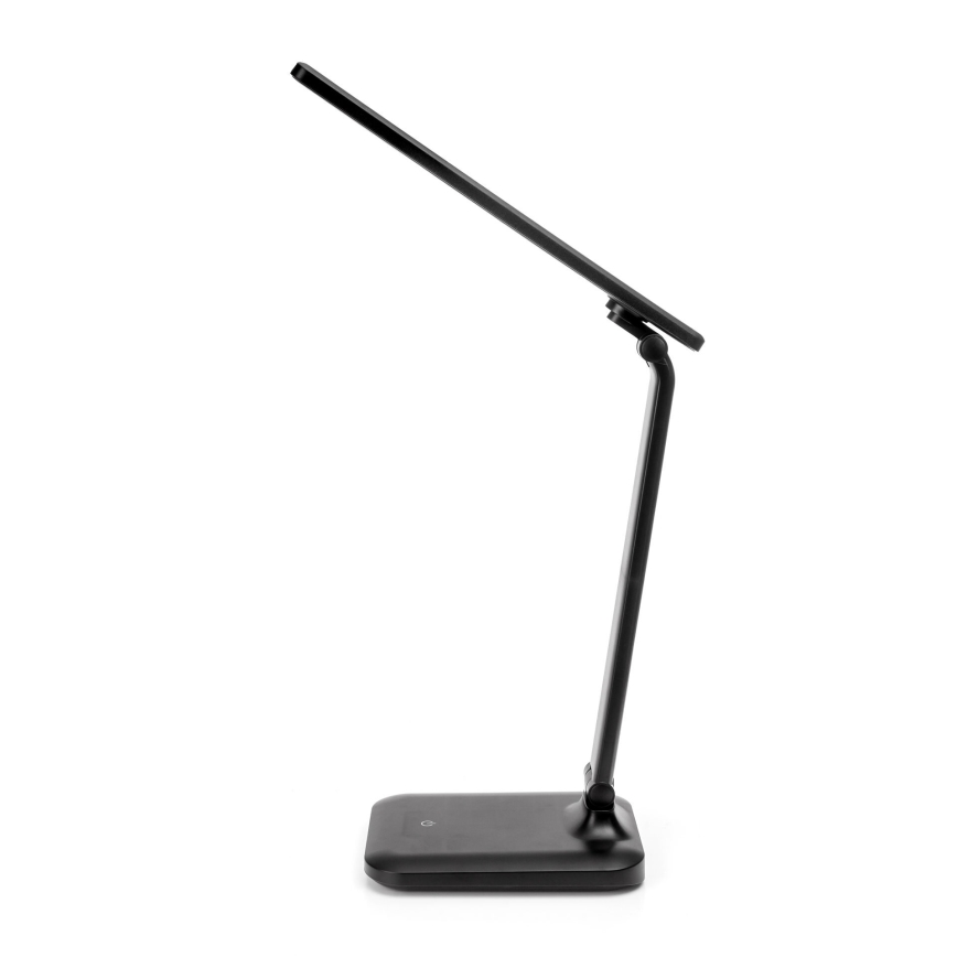 Candeeiro de mesa LED tátil com regulação e carregamento sem fios e Porta USB REMUS LED/5W/230V preto