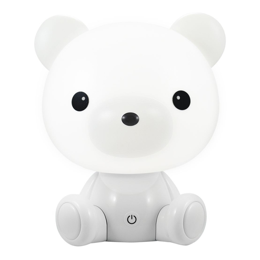 Candeeiro noturno de criança LED com regulação 2,5W/230V urso de peluche branco