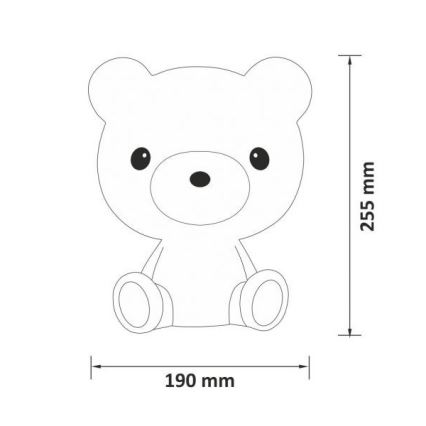 Candeeiro noturno de criança LED com regulação 2,5W/230V urso de peluche branco