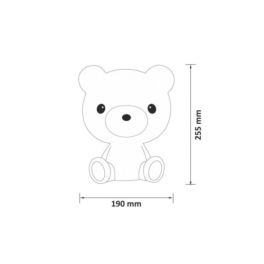 Candeeiro noturno de criança LED com regulação 2,5W/230V urso de peluche branco