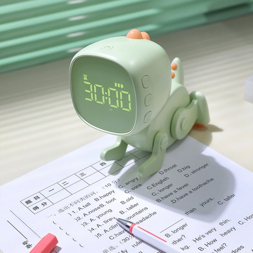 Candeeiro de noite LED RGBW regulável para crianças com despertador ROBOT LED/1W/5V 1200 mAh