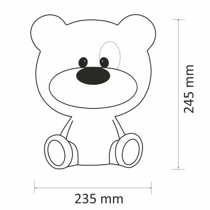 Candeeiro noturno infantil LED com regulação BIBI 2,5W/230V
