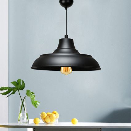 Candeeiro pendente com cabo AYD 1xE27/40W/230V preto