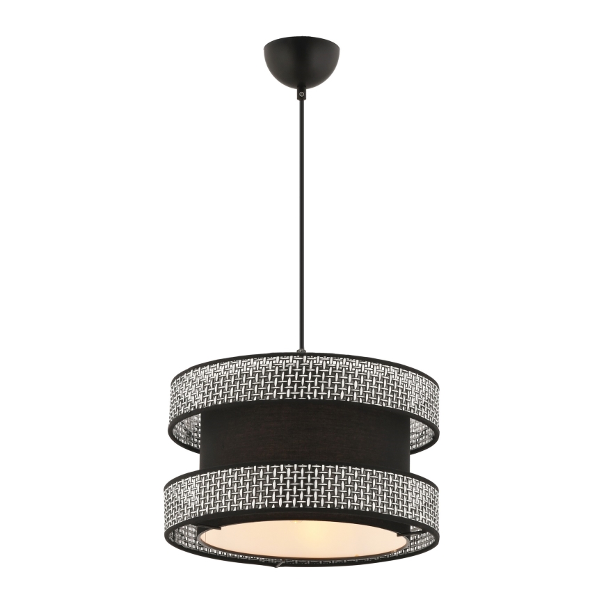 Candeeiro pendente com cabo HALO 1xE27/60W/230V preto/cinzento
