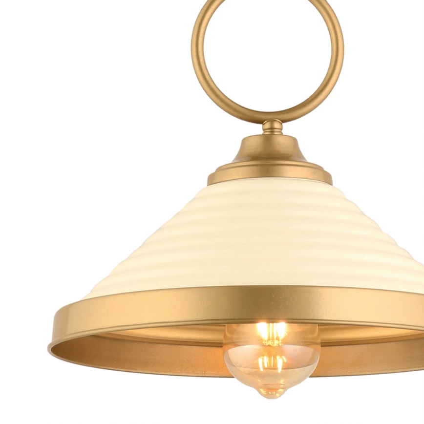 Candeeiro pendente com cabo MONZA 1xE27/40W/230V Ø 30 cm creme/bronze