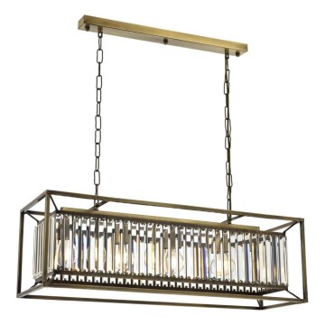 Candeeiro pendente CRYSTALLINE 4xE27/6W/230V bronze