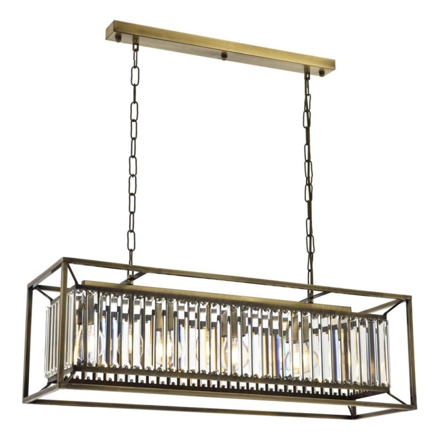 Candeeiro pendente CRYSTALLINE 4xE27/6W/230V bronze