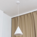 Candeeiro pendente em cabo ETNA 1xE27/15W/230V Ø 25 cm branco