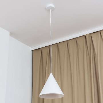Candeeiro pendente em cabo ETNA 1xE27/15W/230V Ø 25 cm branco
