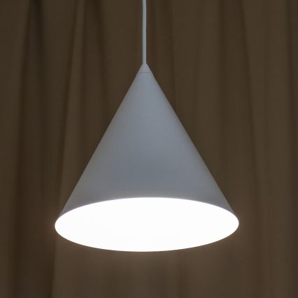 Candeeiro pendente em cabo ETNA 1xE27/15W/230V Ø 25 cm branco