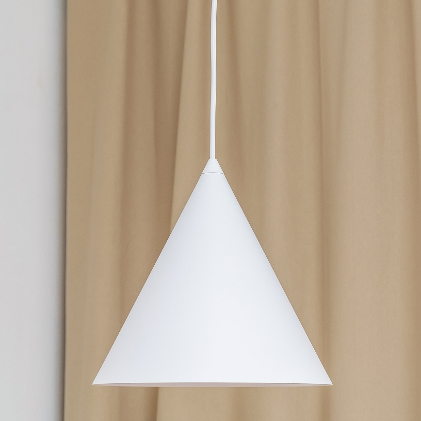 Candeeiro pendente em cabo ETNA 1xE27/15W/230V Ø 25 cm branco