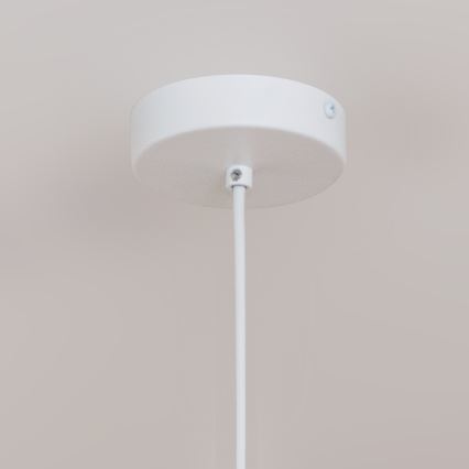Candeeiro pendente em cabo ETNA 1xE27/15W/230V Ø 25 cm branco