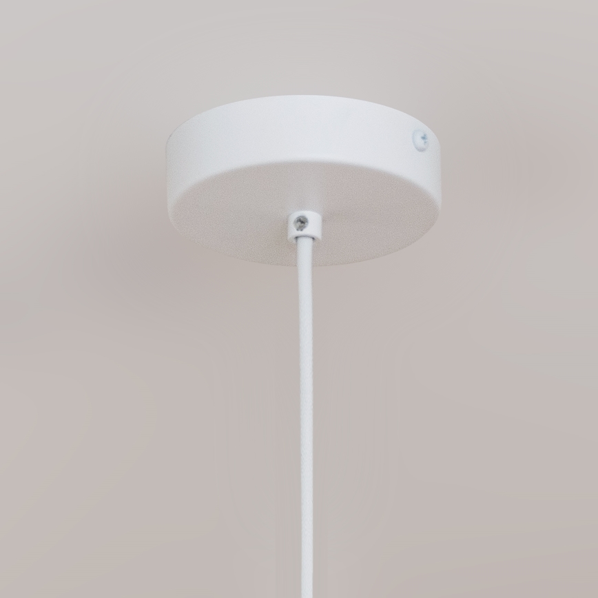Candeeiro pendente em cabo ETNA 1xE27/15W/230V Ø 25 cm branco