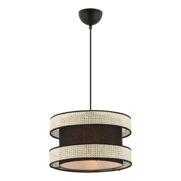 Candeeiro pendente em cabo HALO 1xE27/60W/230V preto/creme