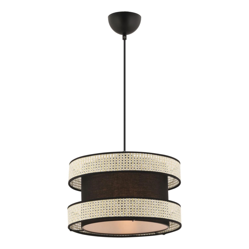 Candeeiro pendente em cabo HALO 1xE27/60W/230V preto/creme