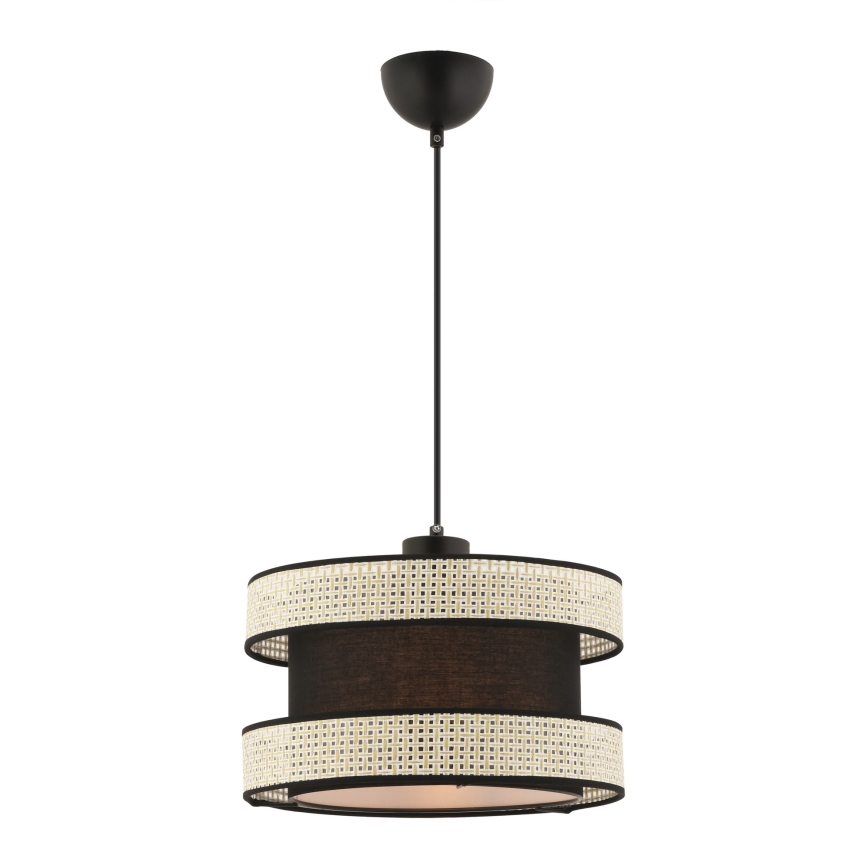 Candeeiro pendente em cabo HALO 1xE27/60W/230V preto/creme