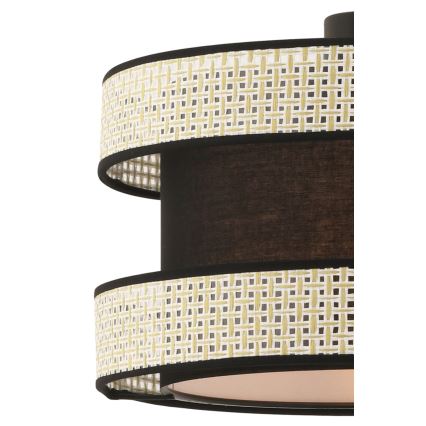 Candeeiro pendente em cabo HALO 1xE27/60W/230V preto/creme