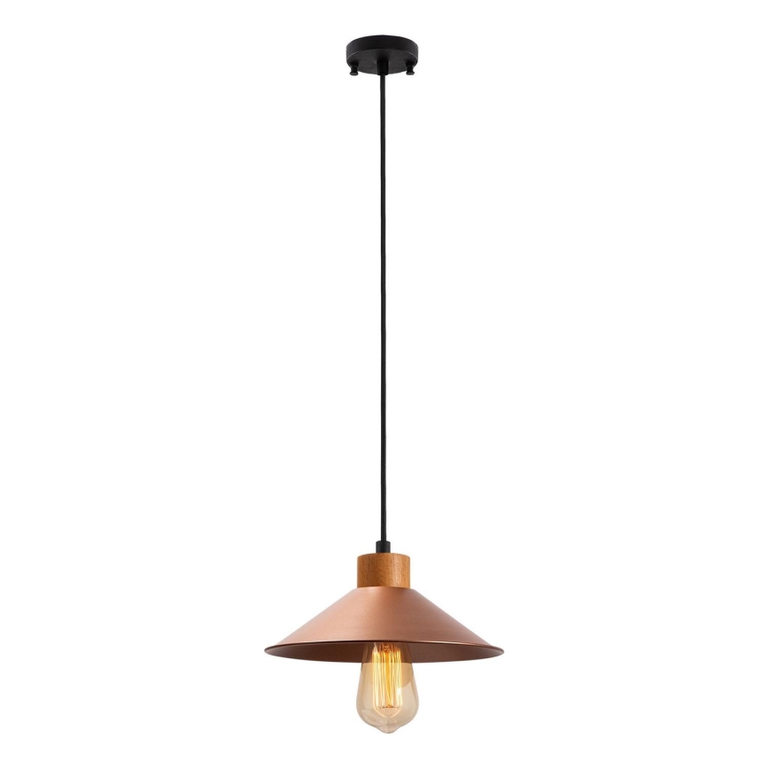 Candeeiro pendente em cabo MANAVGAT 1xE27/40W/230V cobre/castanho