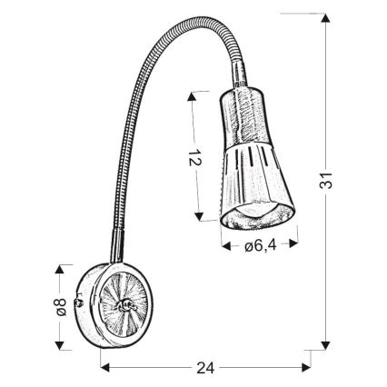 Candeeiro pequeno flexível ARENA 1xE14/40W/230V cromado mate