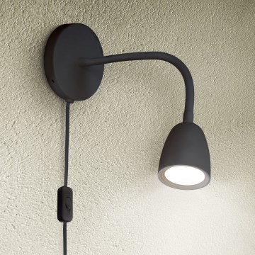 Candeeiro pequeno LED de parede com regulação LED/4W/230V preto