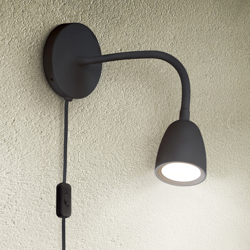 Candeeiro pequeno LED de parede com regulação LED/4W/230V preto