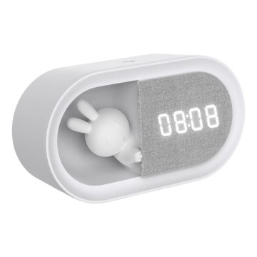 Candeeiro pequeno LED regulável com despertador BUNNY LED/1,2W/5V 3000K