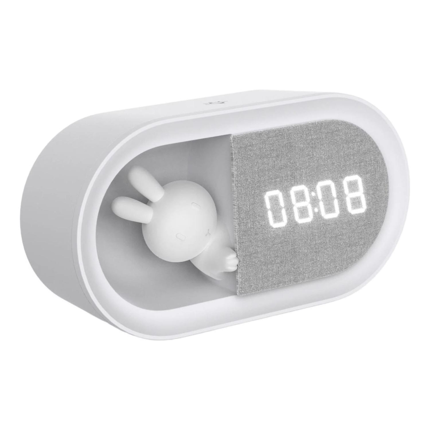Candeeiro pequeno LED regulável com despertador BUNNY LED/1,2W/5V 3000K