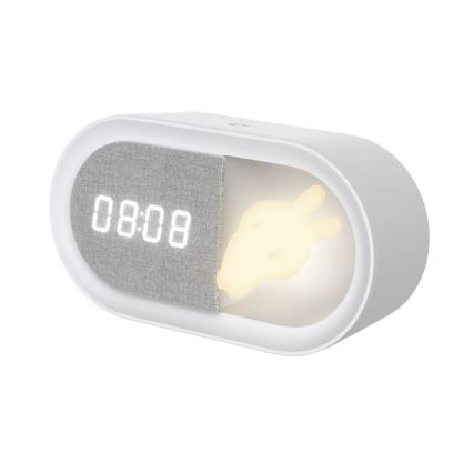 Candeeiro pequeno LED regulável com despertador BUNNY LED/1,2W/5V 3000K