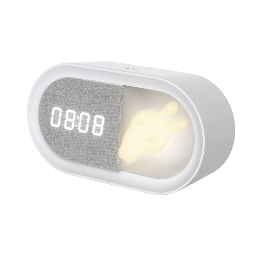 Candeeiro pequeno LED regulável com despertador BUNNY LED/1,2W/5V 3000K