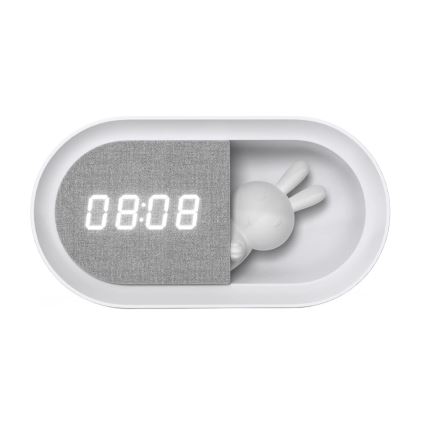Candeeiro pequeno LED regulável com despertador BUNNY LED/1,2W/5V 3000K