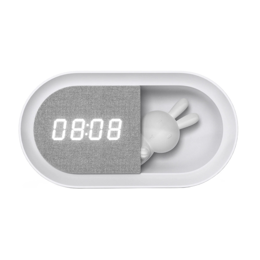 Candeeiro pequeno LED regulável com despertador BUNNY LED/1,2W/5V 3000K