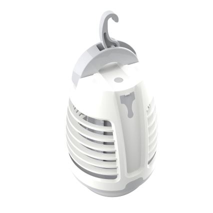 Candeeiro portátil LED com armadilha para insetos LED/5W/1800 mAh IPX4 branco/cinzento
