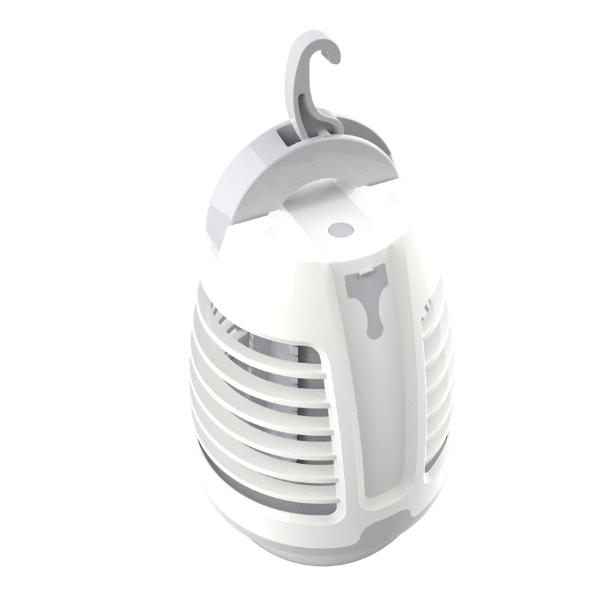Candeeiro portátil LED com armadilha para insetos LED/5W/1800 mAh IPX4 branco/cinzento