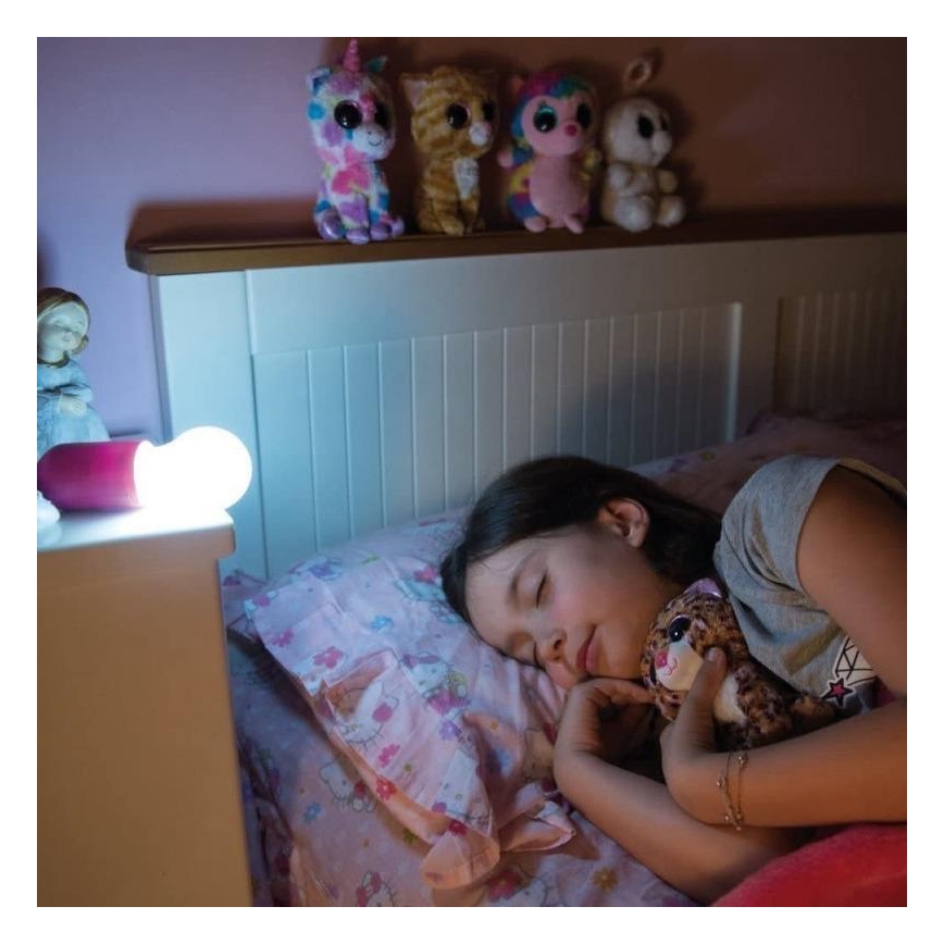 Candeeiro portátil LED LED/1W/3xAAA rosa