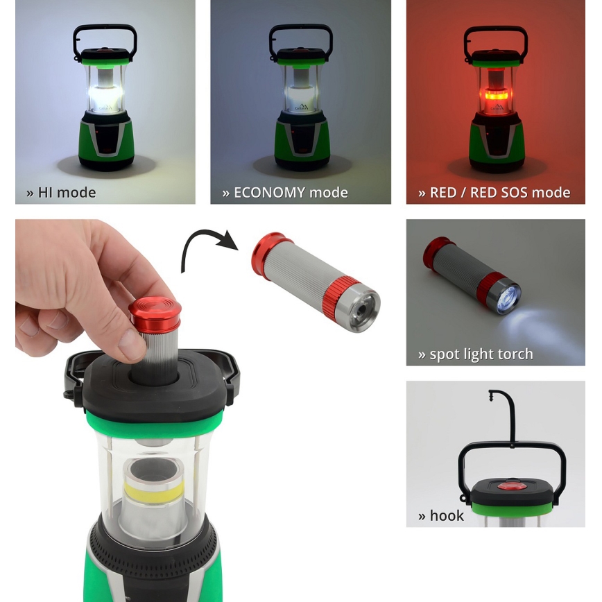 Candeeiro portátil LED LED/3xLR20 IP44 preto/verde + controlo remoto