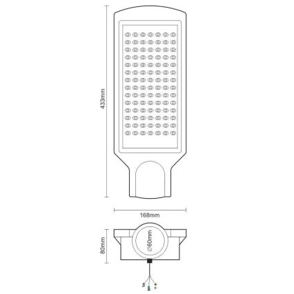 Candeeiro público LED LED/100W/170-400V IP65
