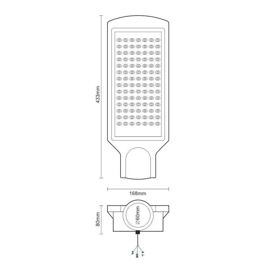 Candeeiro público LED LED/100W/170-400V IP65
