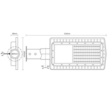 Candeeiro público LED LED/100W/230V 5000K IP65