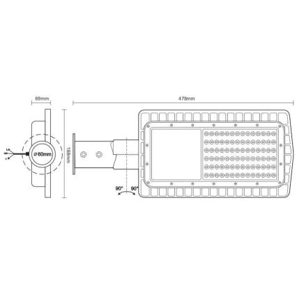 Candeeiro público LED LED/30W/230V 2700K IP65