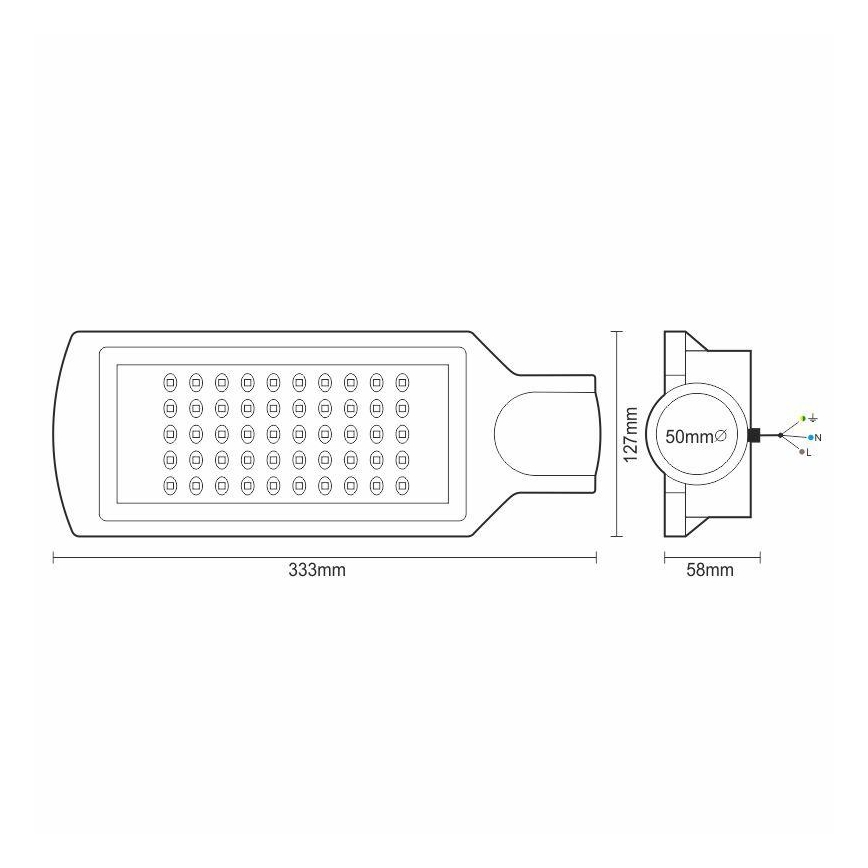 Candeeiro público LED LED/50W/170-400V 4000K IP65