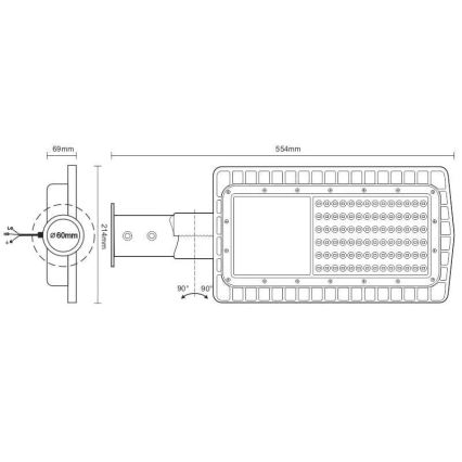 Candeeiro público LED LED/60W/230V 5000K IP65