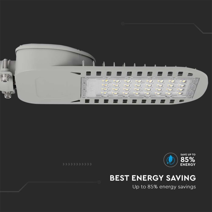 Candeeiro público LED SAMSUNG CHIP LED/50W/230V 6500K cinzento